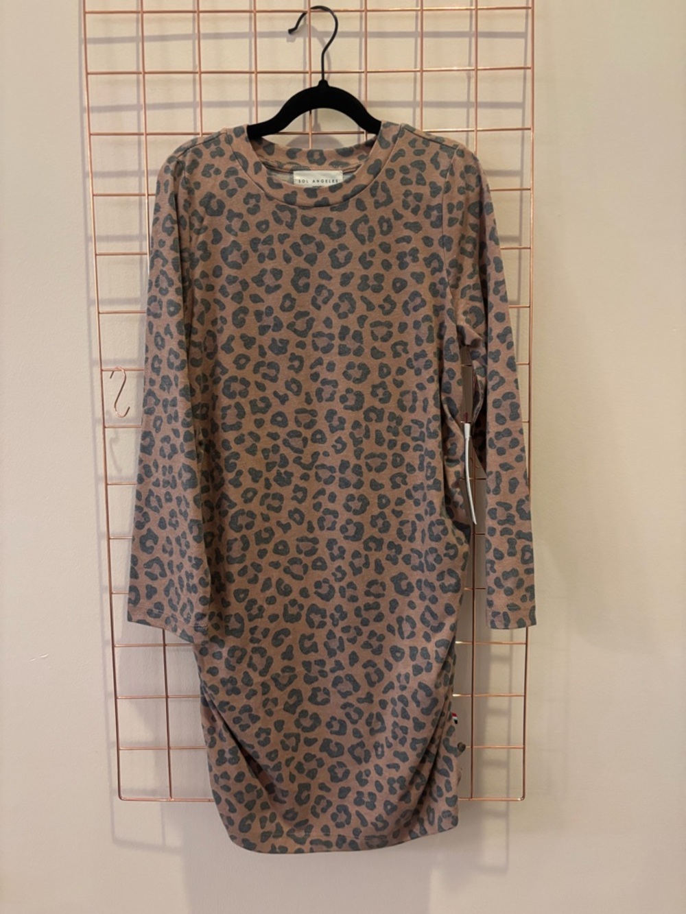 Sol Angeles Pink Taupe Leopard Print Tunic